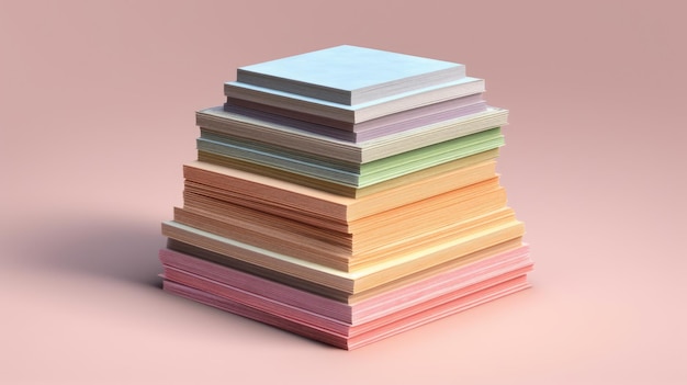 Pastel colored paper stacks