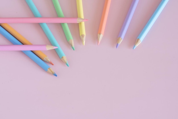 Pastel Colored Pencils On Pink High-Res Stock Photo - Getty Images