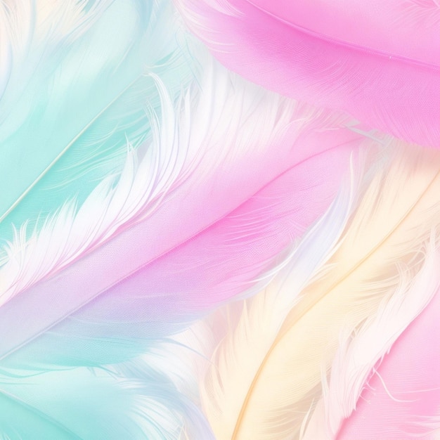 Premium AI Image | pastel colorful feather