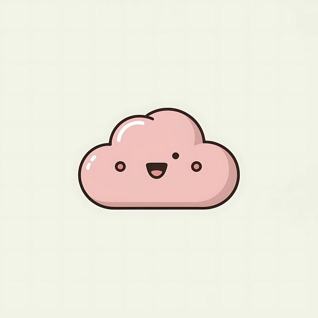 pastel colors Cloud logo illustration vector cartoon white outline thin outline sticker