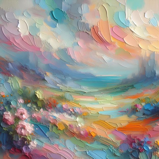 Pastel colors oil painting brushstroke texture