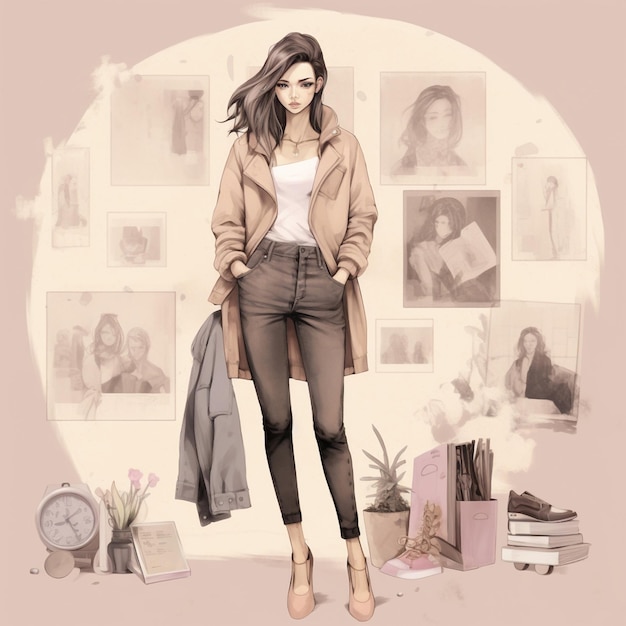 Photo pastel colors woman fashion