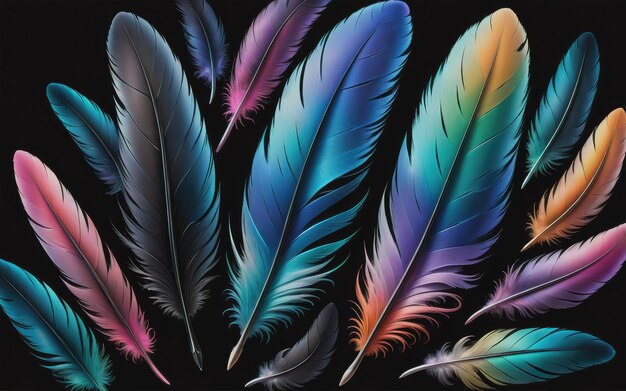 pastel colour feather abstract background