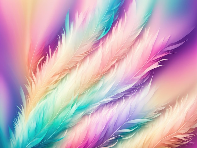 Photo pastel colour feather abstract background