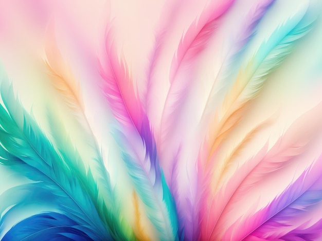 Photo pastel colour feather abstract background
