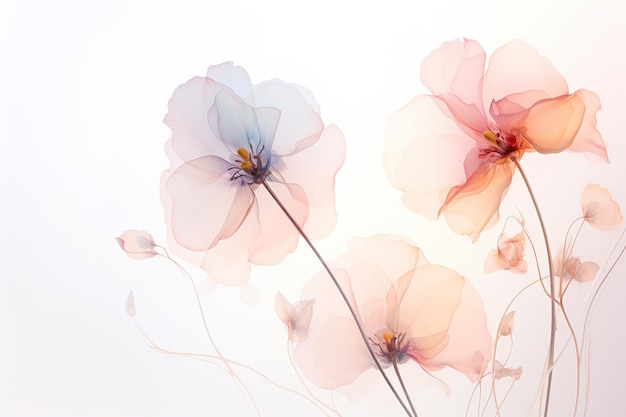 Pastel Coral Cosmos Florals in Oceanic Splendor