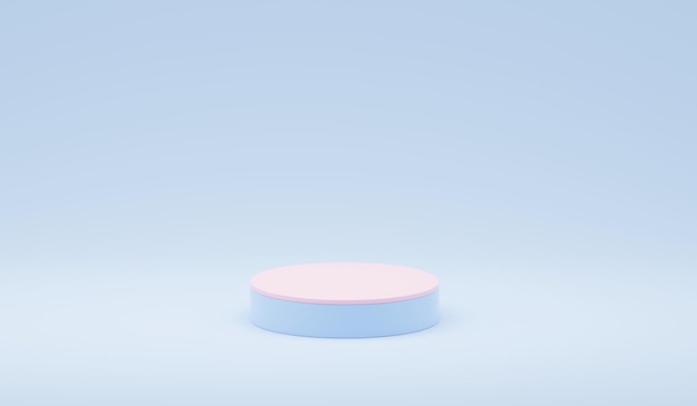 Pastel cute 3d rendering podium product background