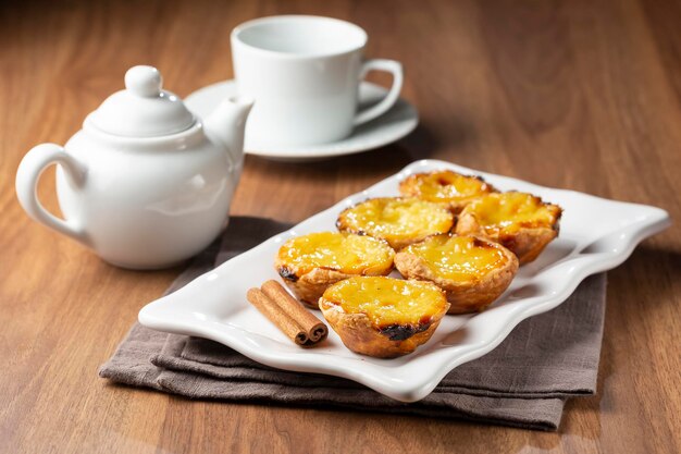 Pastel de nata of Pastel de belem Traditioneel Portugees dessert