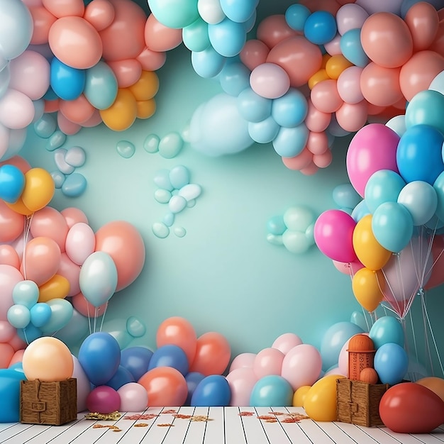 Pastel decoration with balloons In A Room