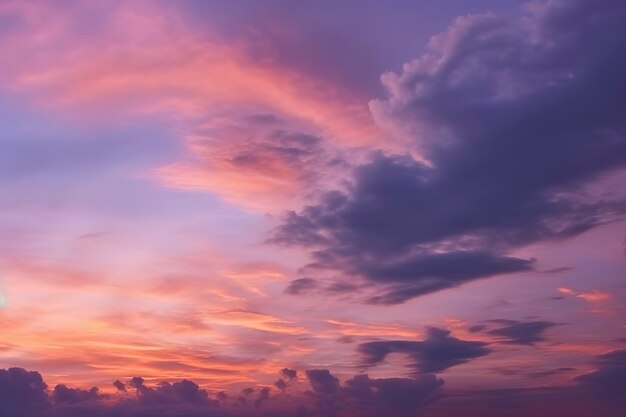 Premium AI Image | Pastel Dreams Soft Purple and Pink Sunset Sky with ...