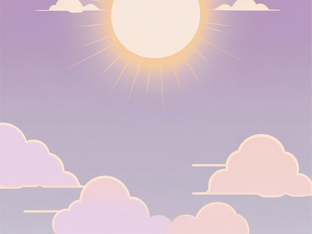 Pastel dreams sun and cloud background with a soft palette