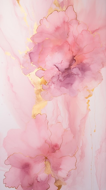 Pastel Elegance HandPainted Alcohol Ink Design in Elegant Pink