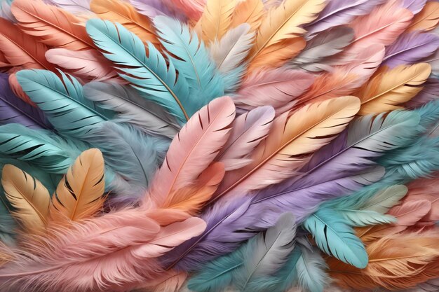 Pastel Feather Background Pastel Feather Wallpaper Feathers Background Feather Texture Feathers Pattern AI Generative