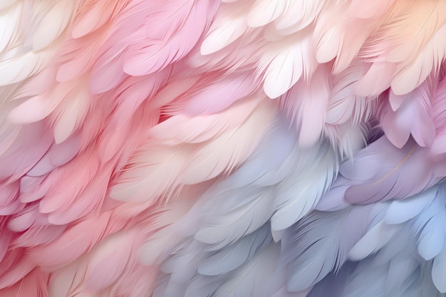 写真 pastel feathers background pastel color feather abstract background texture pastel feathers wallpaper pastel bird feathers pattern ai generative