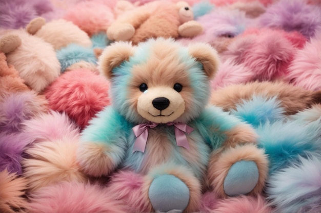 Pastel Fluffy Teddy Bear Wallpaper Fluffy Teddy Bear Background Teddy Bear Background Teddy Bear Wallpaper AI Generative