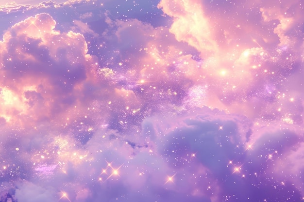 天空紫色太空背景上的淡淡的星系