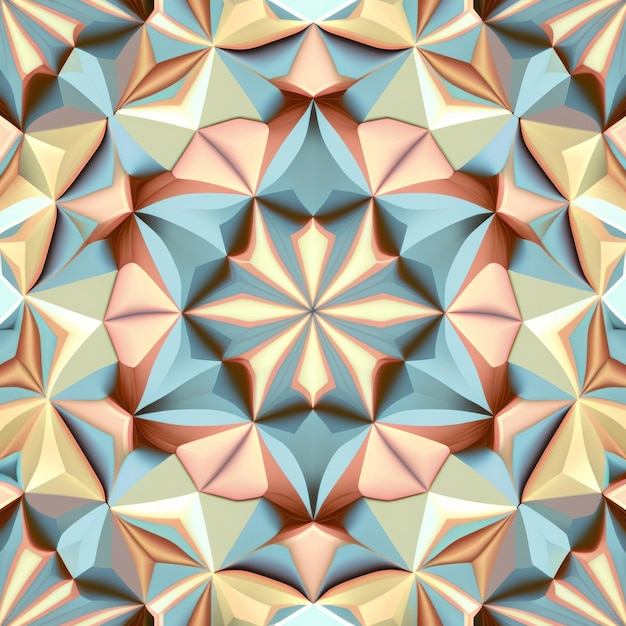 Pastel Geometric Kaleidoscope Pattern