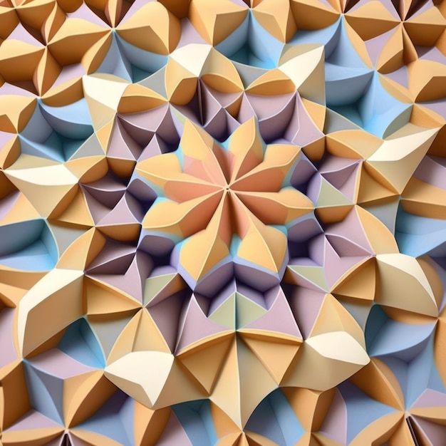 Pastel Geometric Kaleidoscope Pattern