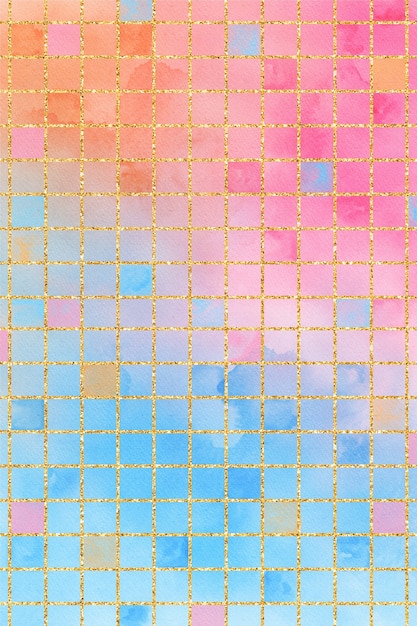 Pastel Grid Background Watercolor, Grid Pattern Paper