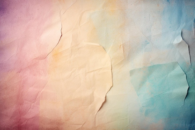 Pastel grunge paper background with scratches and folds