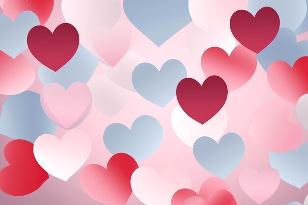 Photo pastel hearts pattern background valentines day card