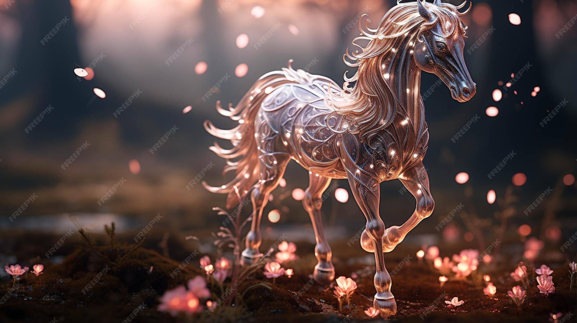 Premium AI Image Pastel horse Rosecolored steed Blush pink mare Pink