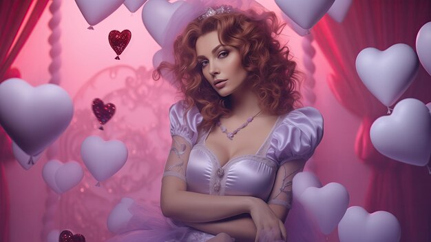 Pastel Light Purple And Light Crimson Background For The Queen Of Hearts