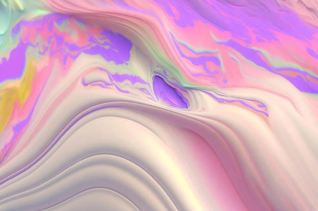 パステルの液体塗料が流れる背景 クリーミーな色の液体 ジェネレーティブ AI