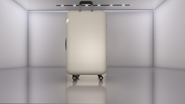 Pastel luggage mockup 3d illustration