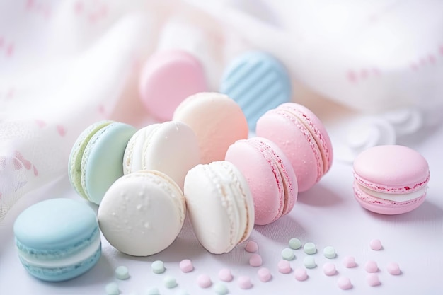 Pastel Macarons Array of Colors Flavors