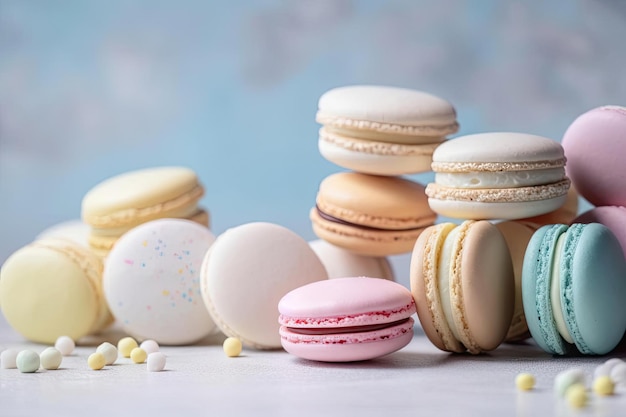 Pastel Macarons Array of Colors Flavors