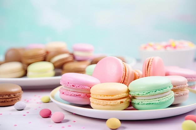 Pastel Macarons Array van kleuren smaken