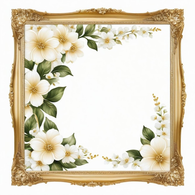 Pastel objects flat lay blank card border frame with flower decoration