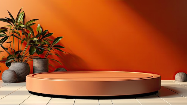 Pastel Orange Podium Product Background