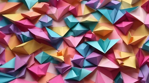 Pastel paper origami geometry abstract background