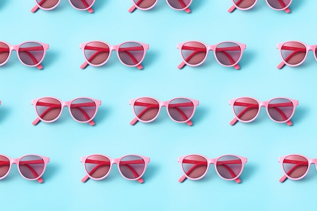 Pastel Paradise Embracing Minimal Summer Vibes with Pink Sunglasses Pattern