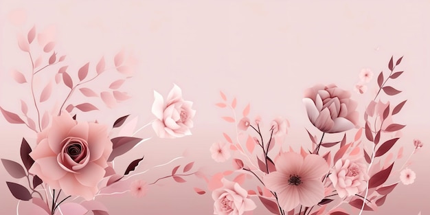 Pastel pink floral background