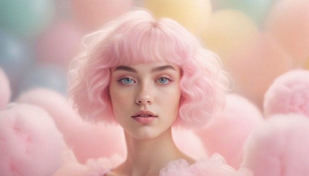 Pastel pink hair and candy floss teenage dream inspired look