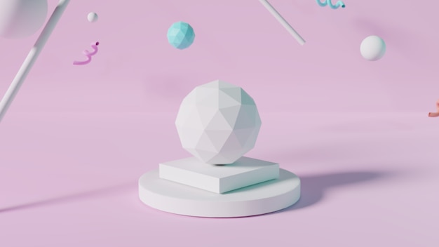 Pastel podium in 3d effect