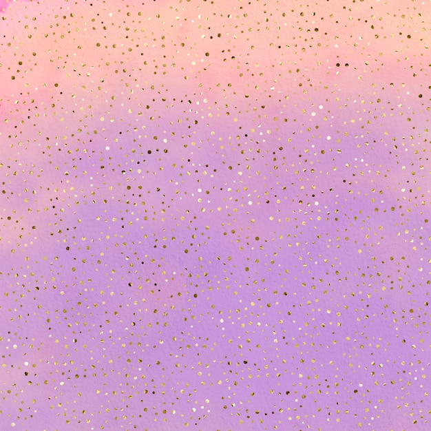 Pastel Purple and Orange Watercolor Gradient Background Texture Gold Confetti