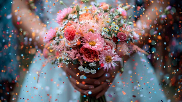 Pastel Rainbow Confetti Cascading Joyfully From Wallpaper