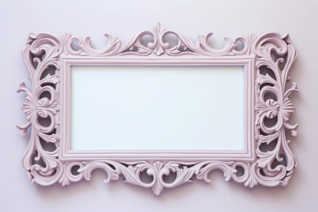 Pastel rectangle decorative ornate picture frame AI generated illustration