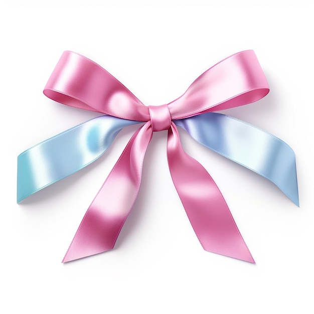 유방암 인식을 위한 흰색 배경의 파스텔 리본