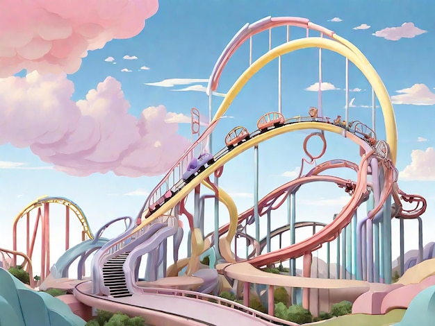 Pastel Roller Coaster Adventure