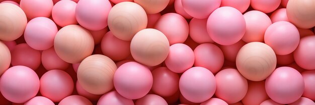 pastel roze en beige bollen banner