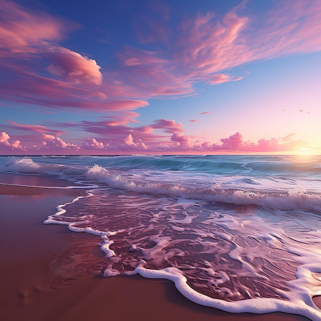 Premium AI Image | Pastel Sunset on the Beach Backgrounds