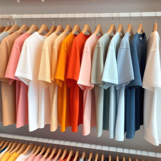 pastel t shirt display