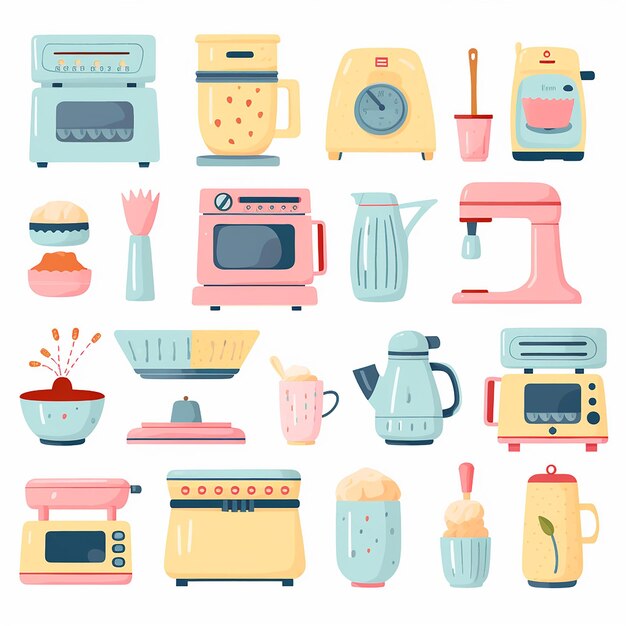 Pastel Tea Delight Cute Morning Tea Elements Clipart Artwork
