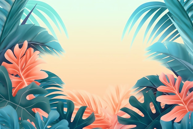 pastel tropical summer background