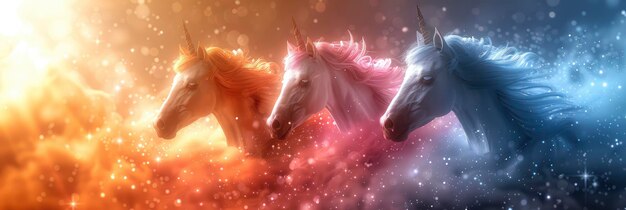 Pastel unicorn colors with stars and sparkles professional photography and light